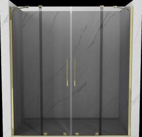 MEXEN/S - Velar Duo posuvné sprchové dvere 180, grafit, zlatá 871-180-000-42-50