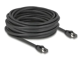 DeLock RJ45 Cat.8.1 S/FTP čierny 10 m / Sieťový kábel / 40 Gbps / LSZH (80237)