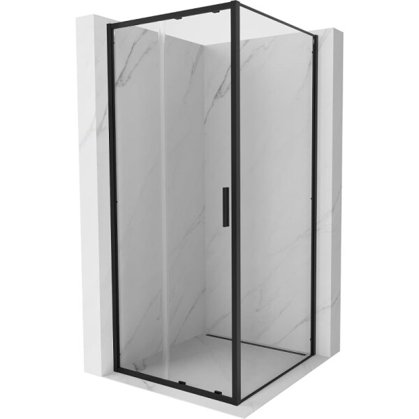 MEXEN/S - Exo sprchovací kút, posuvné dvere 95 x 95, transparent, čierna 8151-095-095-70-00