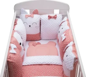 BUBABA Súprava do postieľky Sleep Guardian 12dielna ružová (45043)