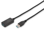 Digitus USB 3.0 5 m čierna / Predlžovací kábel / Aktívny / USB-A (DA-73104)