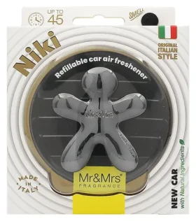 MrMrs Fragrance Niki Big Titanium Chrome New Car / Osviežovač vzduchu do auta / Vôňa nového auta (8053288297978)