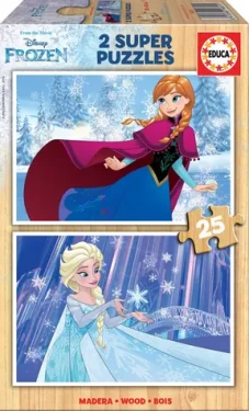 Educa Drevené puzzle Ľadové kráľovstvo