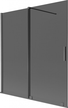 MEXEN/S - Velar dvojkrídlová posuvná vaňová zástena 150 x 150, grafit, grafit kartáčovaná 896-150-000-41-66
