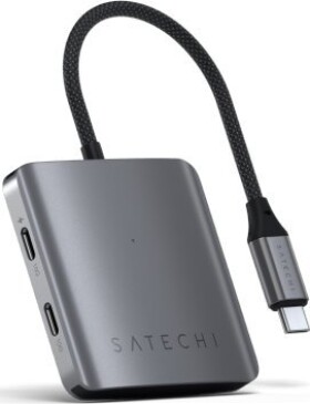 Satechi 4 Port USB-C Hub PD - aluminiowy hub USB-C (4x USB-C 10Gbps, w tym 1x 100W PD) (Čierno-sivá)