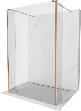 MEXEN/S - Kioto Sprchová zástena WALK-IN voľne stojaca 105 x 30 x 30, transparent, meď kartáčovaná 800-105-030-222-65-00-030