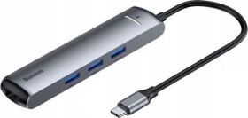 Baseus CAHUB-J0G Dokovacia stanica / 3x USB 3.0 / HDMI / RJ45 / USB-C PD (CAHUB-J0G)