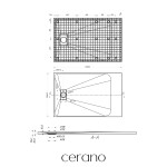 CERANO - Sprchová vanička obdélníková Gusto - SMC/minerální kompozit - strukturovaná černá matná - 140x90x3 CER-414731
