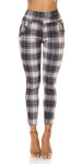 Sexy high-waist trousers with checked pattern pink S/M