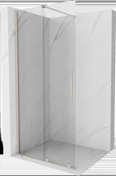 MEXEN/S - Velar Sprchová zástena posuvná Walk-in 120 x 200, transparent 8 mm, nikel kartáčovaný 871-120-000-03-97