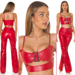 Sexy Koucla faux leather Crop Top with buckle Einheitsgroesse