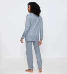 Dámske pyžamo Endless Comfort PK 01 LSL - TRIUMPH světlá kombinace modré (M007) 0038