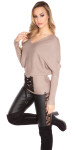 Trendy KouCla bat sweater with lacing Einheitsgroesse