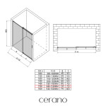 CERANO - Sprchové posuvné dvere Santoro Ľ/P - 8 mm - chróm, transparentné sklo - 150x195 CER-8050BD6961