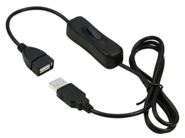 PremiumCord USB 2.0 čierna / Predlžovací kábel / s vypínačom / AA / 1 m (kupaasw1)