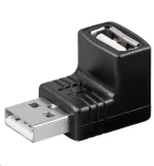 MicroConnect zahnutý adaptér do pravého uhla USB2.0 A (M) - USB2.0 A (F) čierna (USBAMAFA)