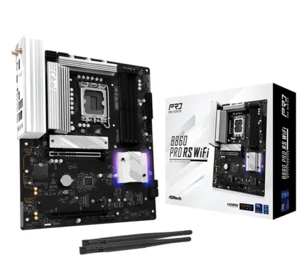 ASRock B860 Pre RS Wifi / B860 / LGA 1851 / 4X DDR5 / PCIEx 16 / 2.5GLAN / Wi-Fi / ATX (90-MXBRK-A0UAYZ)
