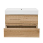 Kúpeľňová skrinka 2 zásuvková s umývadlom SAT B-Way 99x50x45 cm dub mat BWAY2100OAKU2BI BWAY2100OAKU2BI