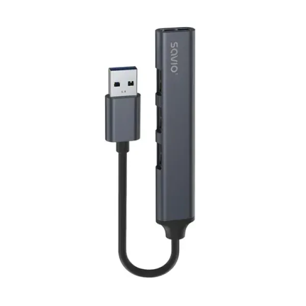 AK-70 USB Hub 4 porty / USB hub / 3x USB-A 2.0 + 1x USB-A 3.0 / 5 Gbps / hliník (SAVAK-70)