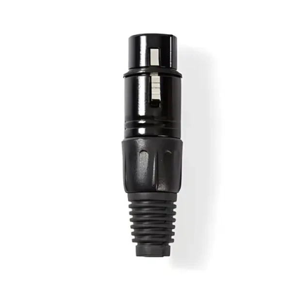 Nedis XLR konektor 3pinový (F) čierny poniklovaný / Konektor / Spájkovací / Priamy (COTP15902BK)