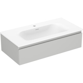 MEXEN/S - Orio kúpeľňová skrinka 90 cm s umývadlom Vela, 1 šuplík, šedá mat/biela mat 91A10-09023-1-BF62-W23M01