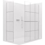 CERANO - Sprchová zástena Walk-in Crystal TL/P - 8 mm - bezvzperový systém + polička/držiak na uteráky - chróm, industriálne sklo - 110x90x200 CER-8050BD6596