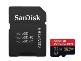 SanDisk Extreme PRO microSDHC 32GB + adaptér / UHS-I U3 V30 / čítanie: 100 MBs / zápis: 90 MBs / vhodné pre 4K (SDSQXCG-032G-GN6MA)