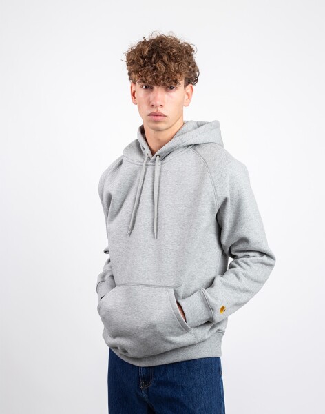 Carhartt WIP Hooded Chase Sweat Grey Heather / Gold S