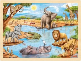 GOKI Drevené puzzle Africká savana