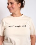 Dog Owners Club Woof laugh love Ecru L