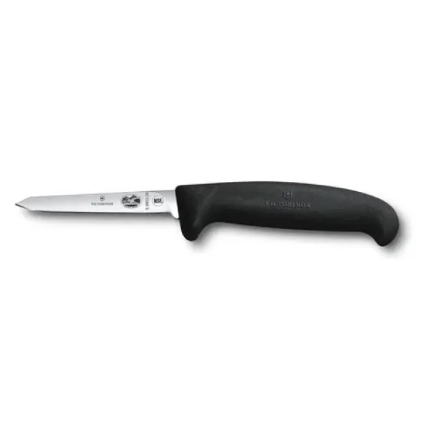 VICTORINOX Fibrox / Nôž na hydinu / Čepeľ 8 cm / Hladké ostrie / Čierna rukoväť (5.5903.08)
