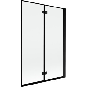 MEXEN - MIST vaňová zástena 120x150 cm 6mm 2-s, čierna, okraj, pravá 8A9-120-002-70-70-P