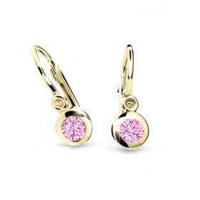 Cutie Jewellery Zlaté detské náušnice C1537-10-X-1 ružová