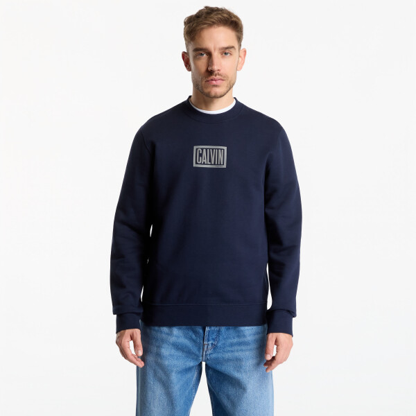 Mikina Calvin Klein Jeans Ls 350Terry Eu Clvin Box Logo Cn Dark Sapphire L
