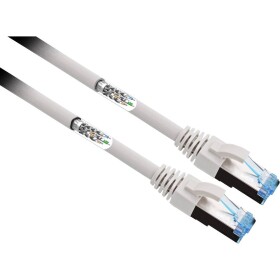 Renkforce RF-4732886 RJ45 sieťové káble, prepojovacie káble CAT 6A S/FTP 2.00 m sivá veľmi flexibilné, pozlátené kontakty 1 ks; RF-4732886