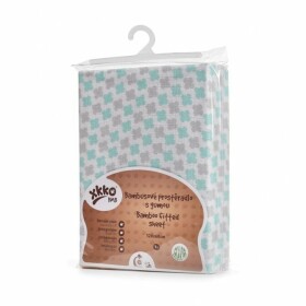 XKKO BMB Plachta s gumou do postieľky 120x60, Mint Cross