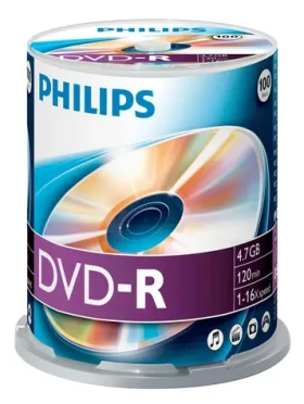 Philips DVD- R 4,7 GB / 16x / 100 ks / Spindl (DM4S6B00F/00)