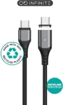 ESTUFF INFINITE čierna / Magnetický USB-C kábel / PD 100 W / 2 m / 480 Mbit/s (ES604265-BULK)