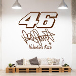 Veselá Stena Samolepka Valentino Rossi 46 Farba: modrá, Veľkosť: 60 x 56 cm