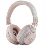 Guess Słuchawki nauszne Guess Bluetooth ENC Metal 4G Logo Ružový