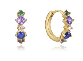 Viceroy Nádherné kruhové náušnice s farebnými zirkónmi Elegant 13097E100-39