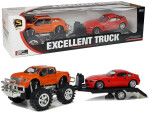 Mamido Set vozidiel oranžový Monster Truck červené BMW odťahovka 58 cm