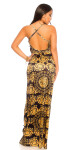 Sexy Maxi Dress With Print blackyellow Einheitsgroesse