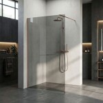 REA/S - Sprchová zástena Flexi Grey / Brush Copper 110 KPL-K99383