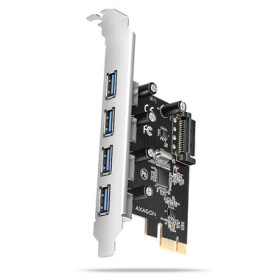 Axagon PCEU-430RS, PCIe radič, 4X USB 5Gbps Port, SATA napájanie, Renesas PD720201, SP (PCEU-430RS)