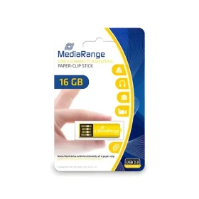 MediaRange Nano 16GB žltá / Flash disk / USB 2.0 / čítanie 14 MB/s / zápis 4 MB/s (MR976)