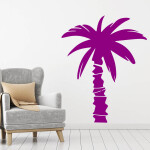 Veselá Stena Samolepka Tropická palma Farba: fialová, Veľkosť: 100 x 79 cm