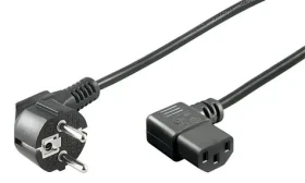 MicroConnect Sieťový napájací kábel Schuko 90° uhol - C13 90° uhol 3M čierna (PE010530)