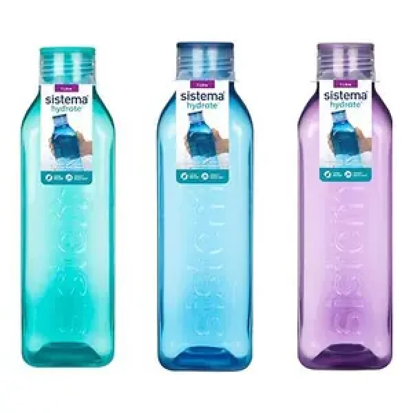 Sistema Hydrate Square Hranatá fľaša so skrutkovacím viečkom 1 l mix farieb (9414202089007)