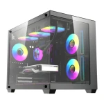 DarkFlash B275 PRO čierna / Skriňa PC / Mini Tower / M-ATX / ITX / 6× 120 mm ventilátor / Tvrdené sklo (B275 PRO BLK +6F)